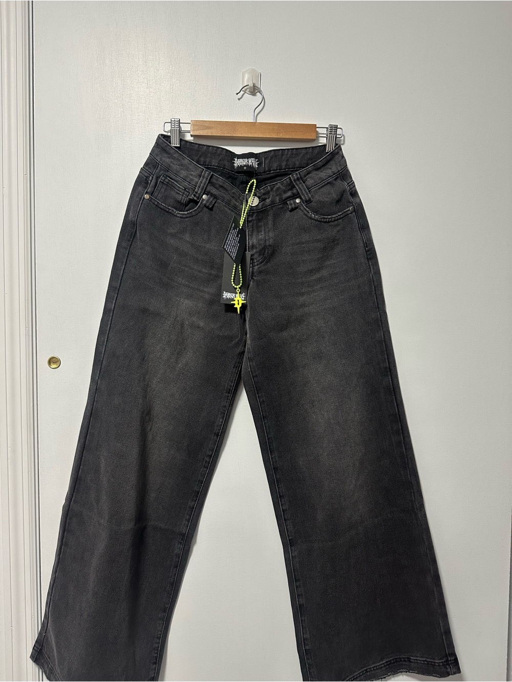 Black Wide-Leg Flare Jeans